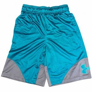 Under Armour Men’s Athletic Shorts Medium Turquoise Gray Performance Gym